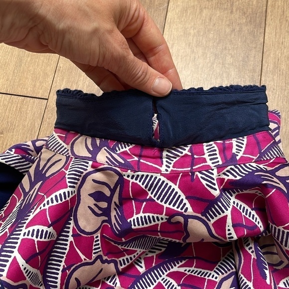 Club Monaco Floral Mini Dress Sleeveless Knit Crochet Collar Silk Pink 00 - Picture 13 of 13